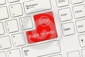 White conceptual keyboard - Right to veto red key photo