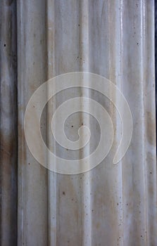 Close up view of white empty Greek marble column background. Vertical