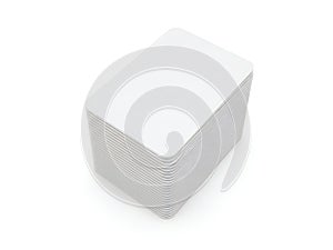 A close-up view of a white and gray textured rectangular object with a unique pattern