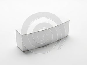 A close-up view of a white rectangular block with a textured surface