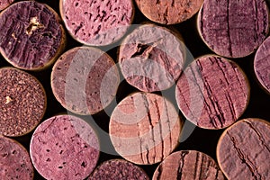 Close up view of wine corks