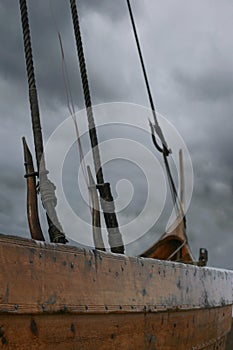 Close up of viking ship