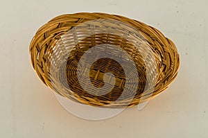 Close-up of vimini bamboo box container