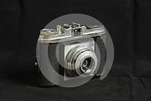 Close up of a vintage and analogue camera