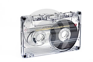 Close up of vintage audio tape cassette