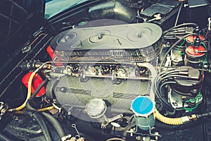 Close up of a vintage engine