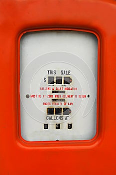 Close up of vintage fuel dispenser