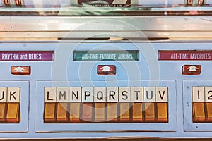 Close-up of a vintage jukebox