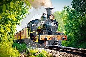 close up of vintage train smokestack with smoke
