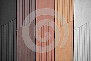 Close up of vinyl siding samples texture