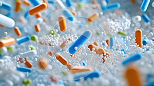 Close-Up of Viral Particles Under Microscope Lens.