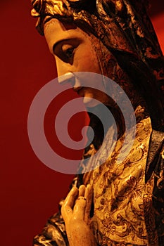 Close up of a Virgin Mary statue