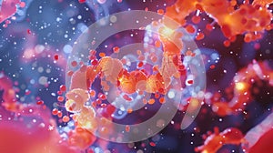 Close up visualization of proteomic interactions within biological cell material