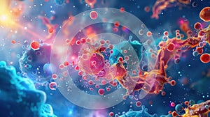 Close up visualization of proteomic interactions within biological cell material