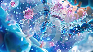 Close up visualization of proteomic interactions within biological cell material
