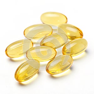 Close up of vitamin E soft gels photo