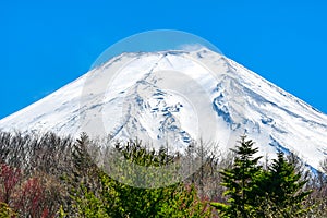 Close up volcano peak of mount fuji, Japan