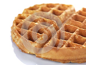 A close up of a waffle