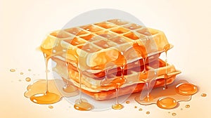Close-up of waffles on table