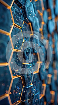 Close Up of a Wall With Hexagonal Tiles