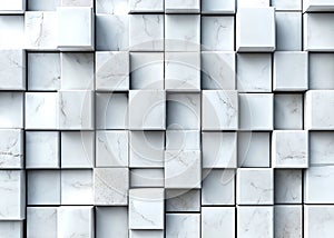A close up of a wall made of white cubes