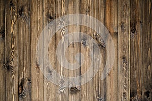 Close up of wall made of wooden planks. Wood background. Copy space