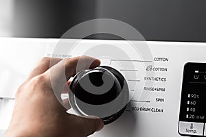 Close-Up Washing machine control panel