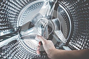 Close Up of a Washing Machine inside view