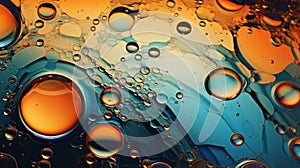 A close up of water bubbles on a surface