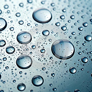 Water drops on smooth surface AI generated