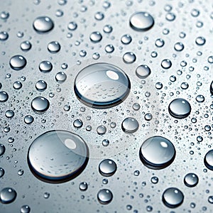 Water drops on smooth surface AI generated