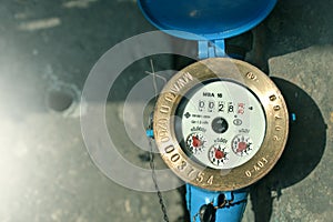 Close up water meter in thailand.