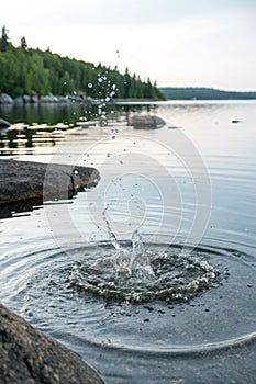 Water splash on surface photo