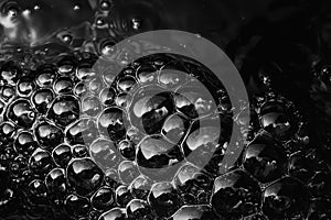 Water surface with bubbles Abstract background White and Black