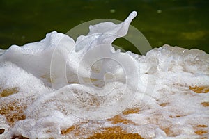 Close Up Wave Breaking On Shore