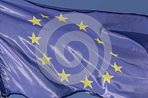 Close up of waved European Union flag