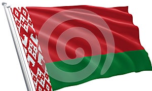 close up waving flag of Belarus