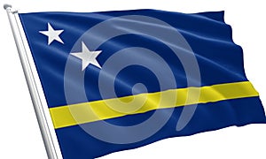 close up waving flag of Curacao photo