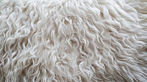 Close-up of Wavy White Fur Texture