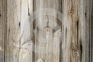 close up of weatherd old planks of wood showing the knots and gr