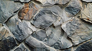 Close-up of weathered stone wall featuring rock surface