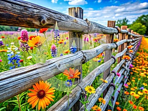 A close-up of a weathered wooden fence