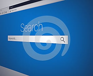 Close-up of web browser with search engine bar and address bar