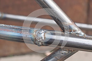 Close up of weld seams