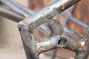 Close up of weld seams