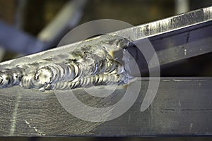 Close up welding aluminium