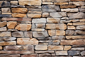 close-up of a well-designed dry-stack stone wall