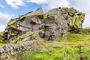 A close up of the western summit of the Almscliffe crag in Yorkshire, UK