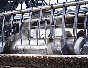 Close Up of a Wheat Combine Header Assembly