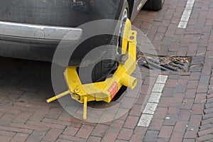 Close Up Wheel Clamp Amsterdam The Netherlands 14-2-2022